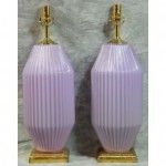 vintage pair italian murano dead stock glass lamps