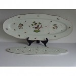 vintage rothschild bird herend porcelain fish platter with strainer