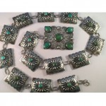 vintage sterling and turquoise concho belt