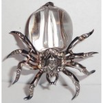 vintage trifari lucite sterling spider fur clip