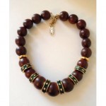 vintage ysl wood bead necklace