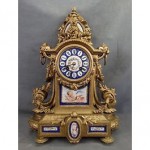 antique 1860s mourey japy freres porcelain gilt clock