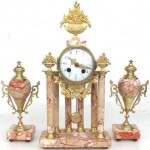 antique 1880s french marble mantle clock set