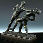 antique 19th century bronze boxing sculpture