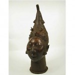 antique 19th century nigeria brass head