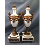 antique 19th century pair urns