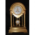 antique 19th century tiffany bronze and porcelain clock