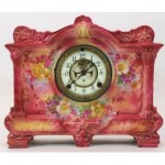 antique ansonia porcelain case clock