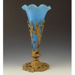 antique art nouveau french opaline glass trumpet vase