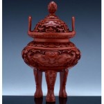 antique chinese cinnabar lacquer censer