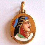 antique egyptian revival locket pendant