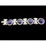 antique mexican sterling amethyst bracelet