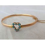 vinatge victorian seed pearl turquoise bangle bracelet