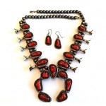 vintage 1940s coral squash blossom necklace