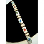 vintage 1940s ivor t holth guilloche enamel sterling wild flower bracelet