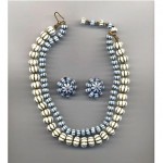 vintage 1950s vogue glass bead necklace and earrings