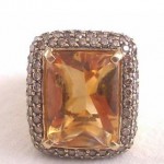 vintage 1952 citrine and diamond ring