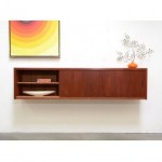 vintage 1960s teak floating credenza