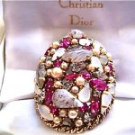 vintage 1963 christian dior glass and stone brooch