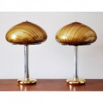 vintage 1970s mushroom lamps