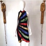 vintage 1980s silk sequin evening dress