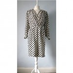 vintage 1980s yves saint laurent rive gauche silk polka dot dress