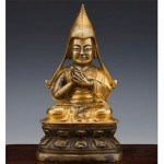 vintage 19th century gilt bronze tsongkhapa figure