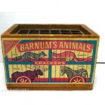 vintage animal crackers wood pencil holder