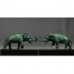 vintage art deco leon bureau bronze elephant bookends