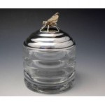 vintage blackinton sterling glass honey jar