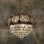 vintage brass and crystal chandelier