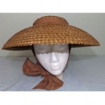 vintage brim platter straw hat