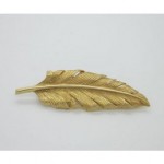 vintage cartier 14k feather brooch