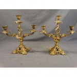 vintage cast brass candlesticks