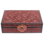 vintage chinese carved cinnavar box