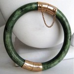 vintage chinese jade hinged bangle bracelet