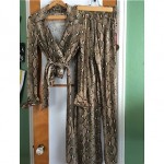 vintage diane von furstenberg 2-piece snake print jumpsuit