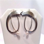 vintage ed levin modernist sterling pearl earrings