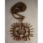 vintage else and paul hughes bronze pendant necklace