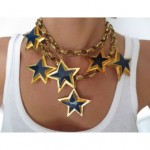 vintage escada enamel star charm necklace