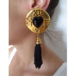 vintage escada glass and silk tassel earrings