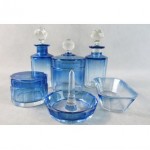 vintage glass vanity set