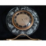 vintage hour lavigne zodiac perspex lucite desk clock