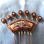 vintage micromosaic and silver hair comb