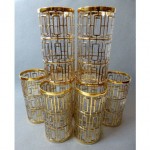 vintage mid-century shoji highball glasses