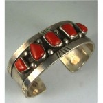 vintage navajo coral row bracelet