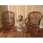 vintage pair 1960s franco albini rattan scoop chairs