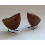 vintage pair jacob hermann carved teak birds