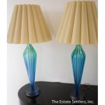 vintage pair murano glass lamps