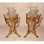 vintage pair osler posy vases